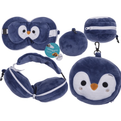 Matkasetti: Relaxeazzz Matkapehmo Pingviini