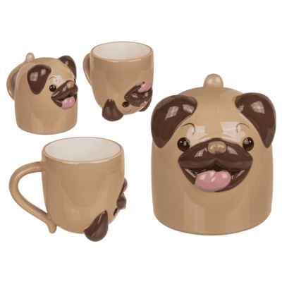 Muki: Upside Down - Pug 3D (500ml)