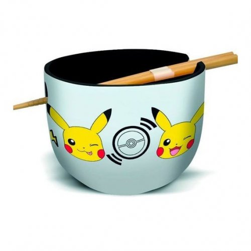 Kulho: Pokemon - Black Logos With Chopsticks Ramen Giftbox (500ml)