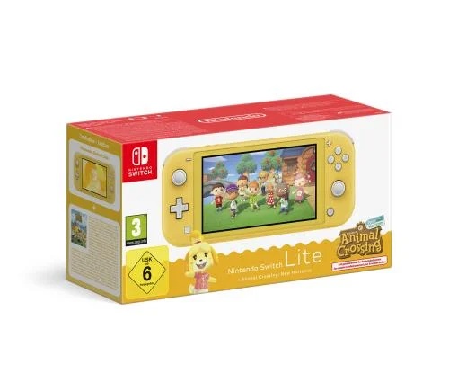 Nintendo Switch: Lite Pelikonsoli (Keltainen) (+Animal Crossing New Horizons)