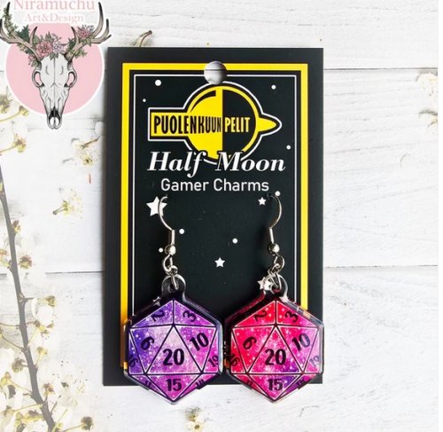 Korvakorut: Gamer Charms - Galaxy Dice Mixed (3cm) (Niramuchu)