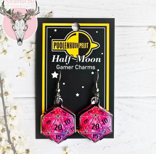 Korvakorut: Gamer Charms - Galaxy Dice Scarlet (3cm) (Niramuchu)