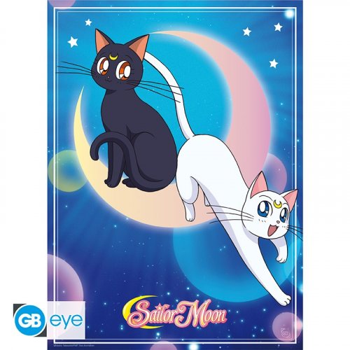 Juliste: Sailor Moon - Luna & Artemis, Chibi (52x38cm)
