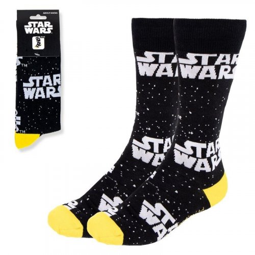 Sukat: Star Wars - Stars, Black/Yellow (Adult)