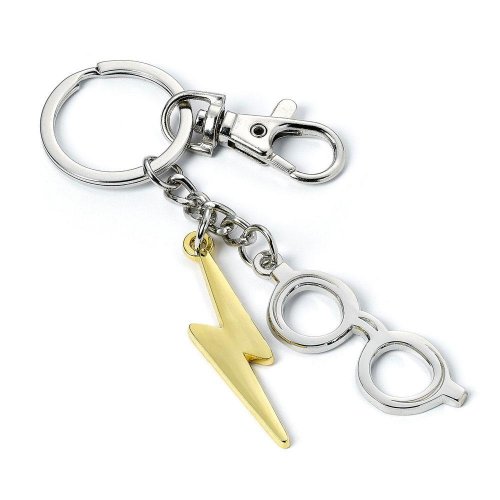 Avaimenper�: Harry Potter - Lightning Bolt&Glasses(SilverPlated)