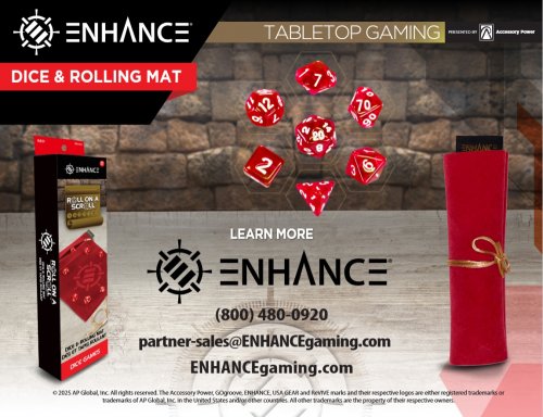 Enhance: Tabletop - Roll On, A Scroll Bag With Dice (Red)