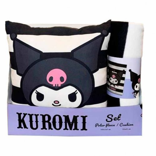 Peitto: Hello Kitty - Kuromi, Polar Blanket & Cushion Set