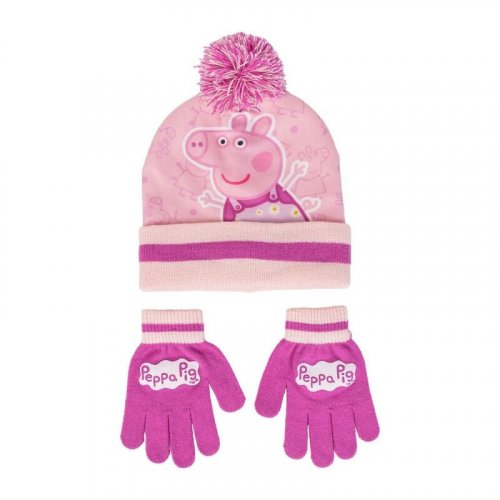 Pipo: Peppa Pig - Pink Pompom, Hat And Gloves Set