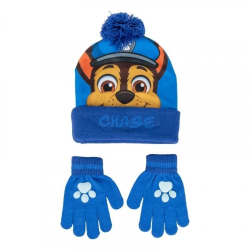 Pipo: Paw Patrol - Blue Chase Pompom, Hat And Gloves Set