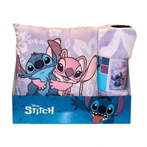 Disney Stitch & Angel Polar Blanket + Cushion Set