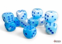 Noppasetti: Chessex Gemini - Pearl Turquoise White/Blue (12)