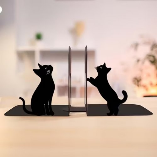 Kirjatuki: Black Cat Bookends Metal (2kpl)
