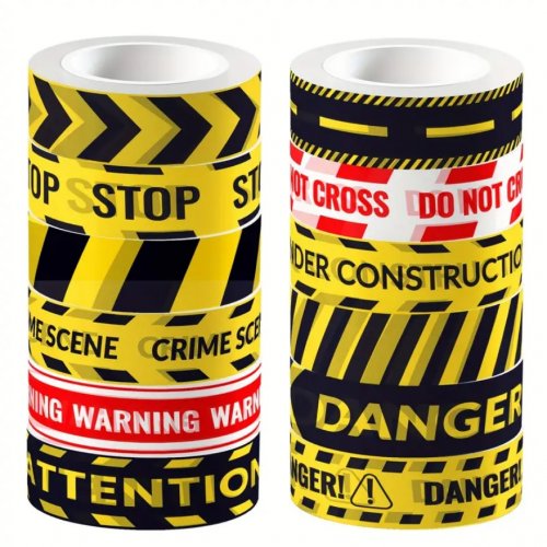Teippi: Warnings Washi Tape (1kpl, Satunnainen)