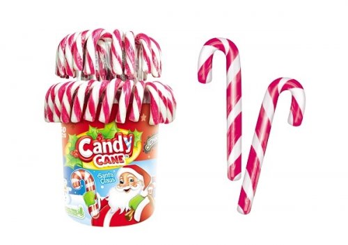 Karkki: Johny Bee Candy Cane Strawberry Red/White (28g)
