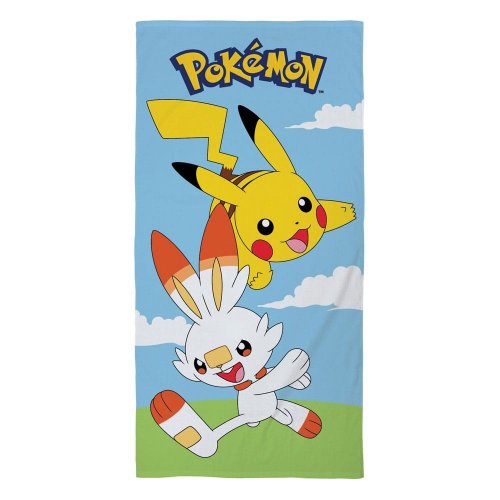 Pyyhe: Pokemon - Pikachu & Scorbunny, Ver. 3 (140x70cm)