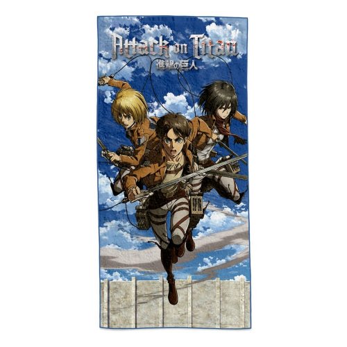 Pyyhe: Attack On Titan - Eren, Mikasa & Armin (150x75cm)
