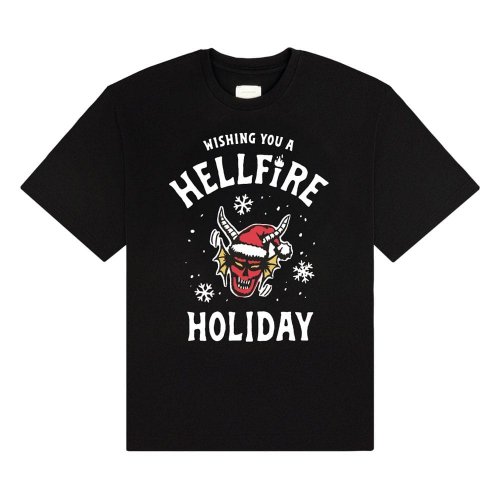 T-Paita: Stranger Things - Wishing You A Hellfire Holiday (S)