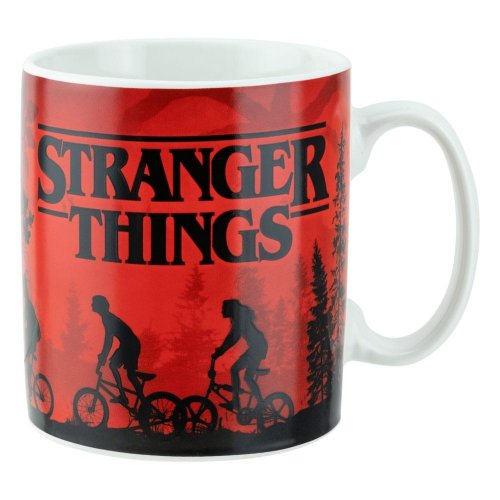 Muki: Stranger Things - Cyclists on Red BG, with Sticker (530ml)
