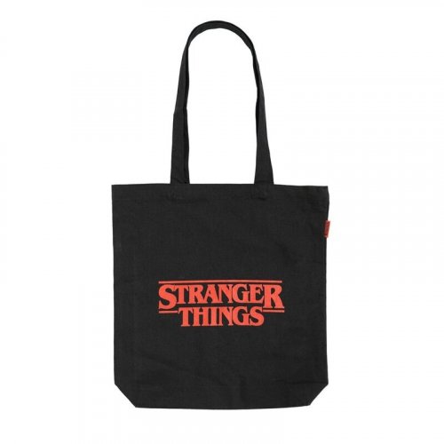 Laukku: Stranger Things - Logo, Black / Red Shopping Bag