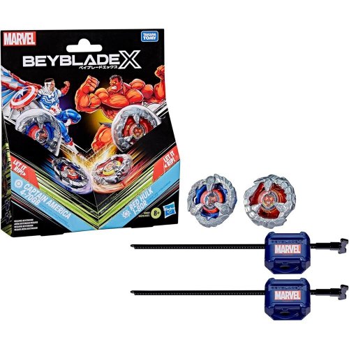 Beyblade X: Captain America 4-70gb & Red Hulk 1-80r Kit Game