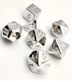 Noppasetti: Acrylic Dice - Silver (7)