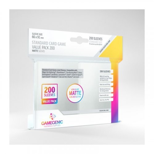 Gamegenic: Standard Size Sleeves - Matte Value Pack (200)