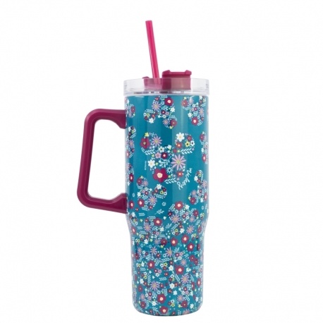 Muki: Insulated Stainless Steel XL Rambler - Mickey Mouse Flowers (940ml)