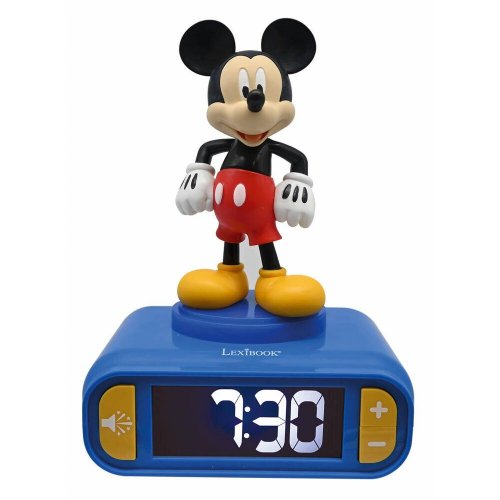 Her�tyskello: Disney - Mickey 3d Night Light & Alarm Clock