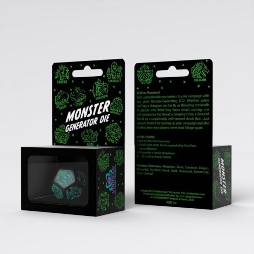 Viridian: Jumbo Dice - Monster Generator Die D12 (Black)