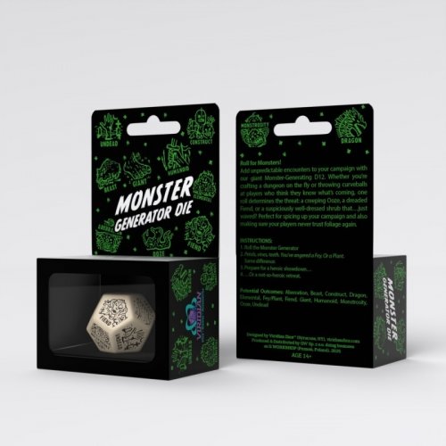 Viridian: Jumbo Dice - Monster Generator Die D12 (Beige)