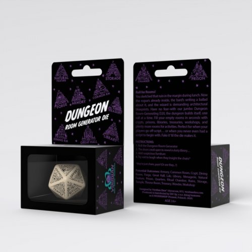Viridian: Jumbo Dice - Dungeon Room Generator D20 (Beige)