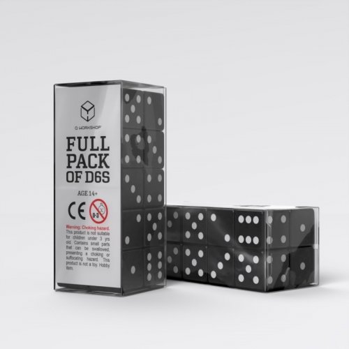 Q Workshop: Dice Set - Full Pack D6, Black (20)