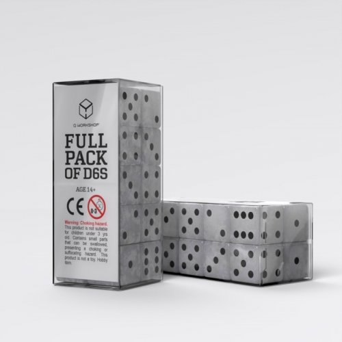 Q Workshop: Dice Set - Full Pack D6, Pearl (20)