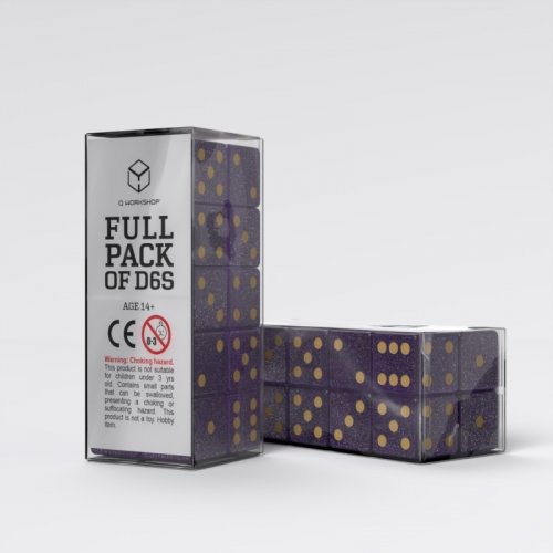 Q Workshop: Dice Set - Full Pack D6, Shimmering Purple (20)