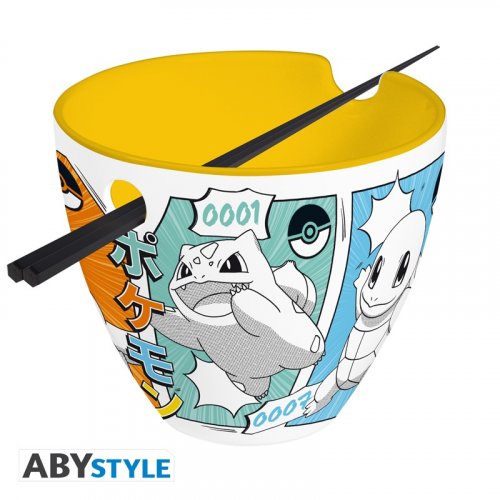 Kulho: Pokemon - Starters Manga, Ramen Bowl With Chopsticks
