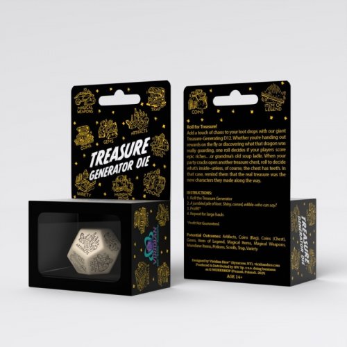 Viridian: Jumbo Dice - Treasure Generator Die D12 (Beige&Black)