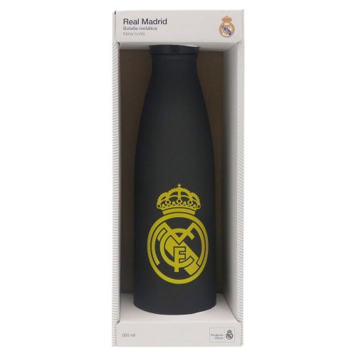 Juomapullo: Real Madrid - Matte Black, Stainless Steel (500ml)