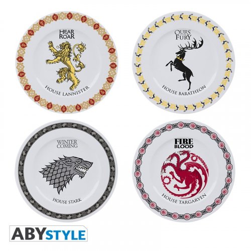Game Of Thrones - Set Of 4 Plates - Houses